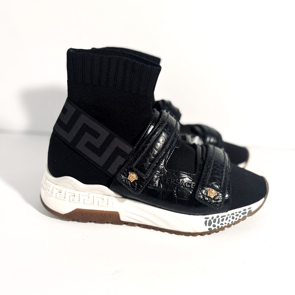 Versace Mid Black Oro Tributo Sneakers